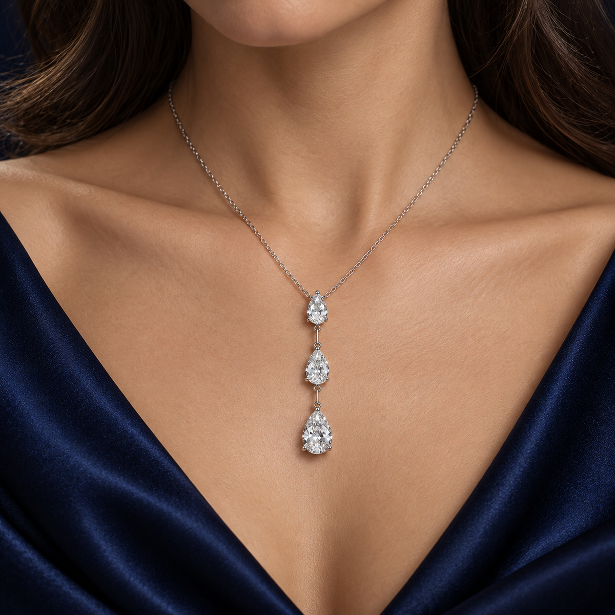 Gravity Line jewelry worn on model