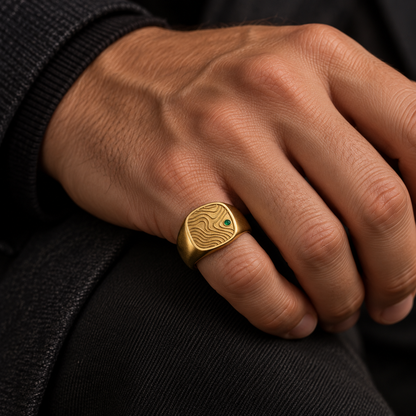 Memory Seal jewelry worn on model
